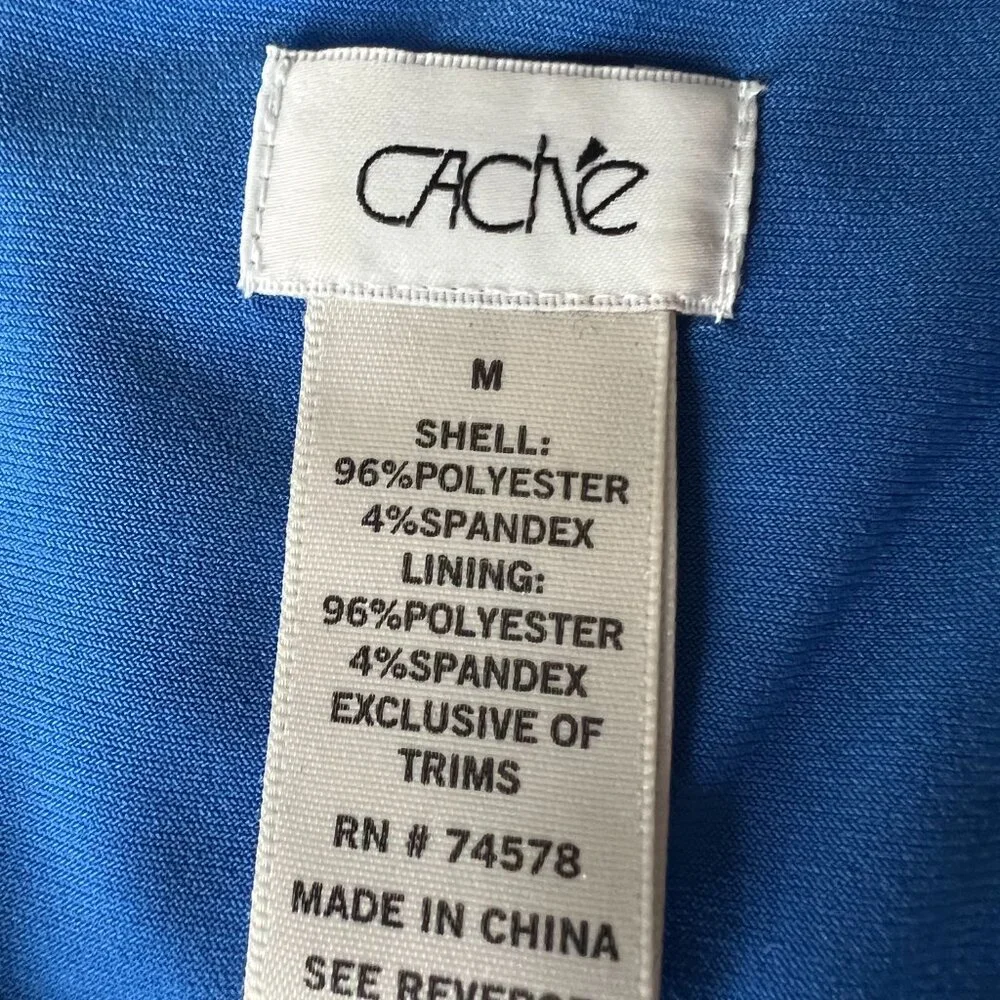 CACHE Midi Floral Print Diamond opening neck line Sheath Stretch Dress SIZE M - Picture 9 of 16